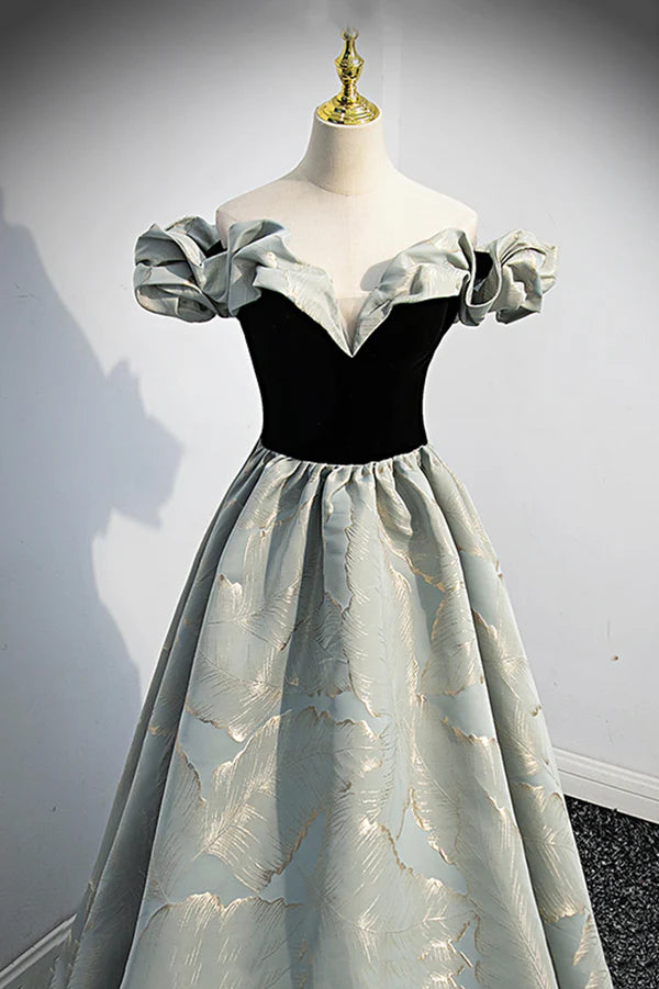Wholesale Stylish Satin Long A-Line Prom Dress Off the Shoulder Evening Party Dress